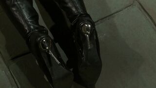 Dominatrix smoking candle punish blonde with sex toy and horsewhip