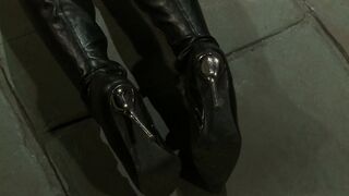 Dominatrix smoking candle punish blonde with sex toy and horsewhip