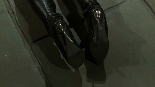 Dominatrix smoking candle punish blonde with sex toy and horsewhip