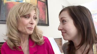 Ally Evans is seduced by Milf Nina Hartley to learn how to