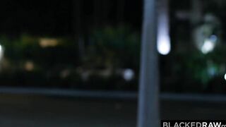 BLACKEDRAW Hot ginger April gets creampied by a long big black cock