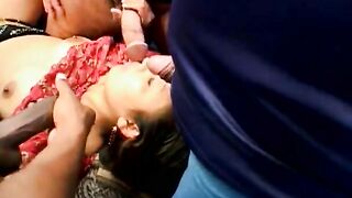 Adorable punjab nympho shows 4 American men the city