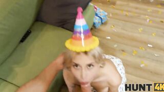 HUNT4K. Lucky bro manages to fucked blonde