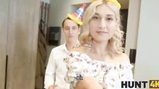 HUNT4K. Lucky bro manages to fucked blonde