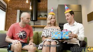 HUNT4K. Lucky bro manages to fucked blonde