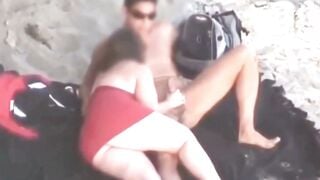 Chubby Niece devours dick on the beach