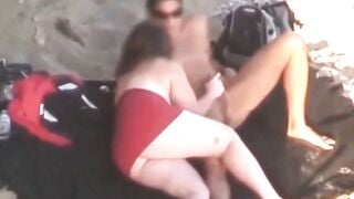 Chubby Niece devours dick on the beach