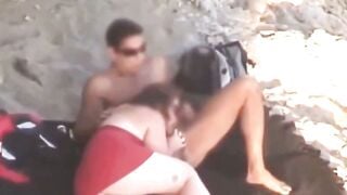 Chubby Niece devours dick on the beach