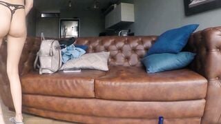 Skinny hispanic 18 blonde first time on casting but it was fake