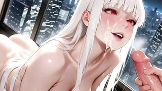 Busty beautiful CEO drilled in penthouse office