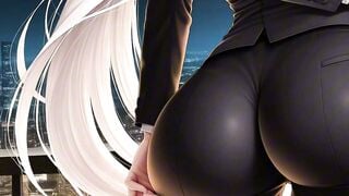Busty beautiful CEO drilled in penthouse office