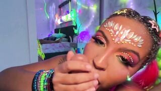 Brian Omally Pounds Cheerleader Kait Deep As She Holds Glowsticks!