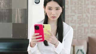 VIXEN Thin Hottie Eve Sweet Shares A Giant Dick With Beauty New Assistant Rikako Katayama