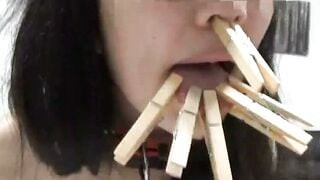 Japanese Wife Bound in Rope and Spiked Collar for Hardcore BDSM Training
