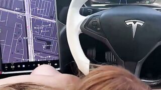 Zoey Luna Sucks Cock In Car | Red Head Oral & Cum Swallow