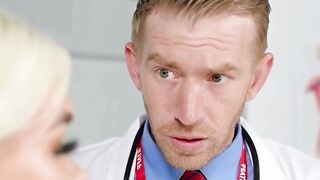 Gina Varney give her doctor a soak blowjob experience, demonstrating how saliva can 11