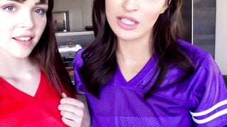 Super hung dude deeply thrusts Aliya Brynn and Emily Willis hungry vags