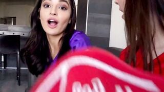 Super hung dude deeply thrusts Aliya Brynn and Emily Willis hungry vags
