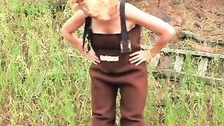 Big-Titted Country Lady Gives Outdoor Delight