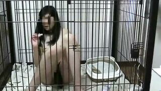 Japanese Bride Bound in Cage for Hardcore BDSM Slavery