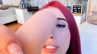 Redhead Babe Toys with Her Squirting Dildo