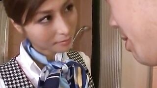 Japanese beauty into uniform offer Bae hand job