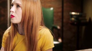 Deeper. Skinny Submissive Red head Madi Collins Can't Stop Squirting During Anal