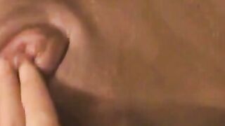 Girl pumps her pussy with a huge dildo