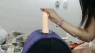 Big Ass Latina Masturbates With Dildo On Webcam