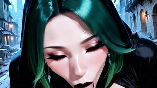 AI Goth Babe Deepthroats Cock In Post-Apocalyptic City Ruins