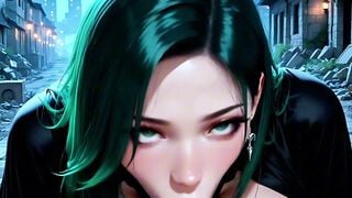 Seductive goth beauty fucked in post-apocalyptic city