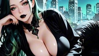 AI Goth Babe Deepthroats Cock In Post-Apocalyptic City Ruins