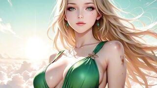 AI Blonde Angel Tits Fucked in Cloud Garden 3D Hentai