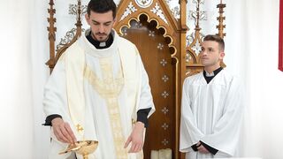 Nasty priest fucks the tight ass of Twink teen