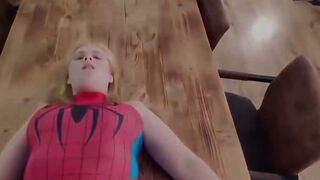 Spider-Maja caught inside the web and got boned rough 173