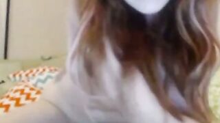 Redhead beauty with big tits rides her dildo to ecstasy