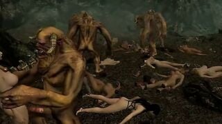 3D Cave Guro: Rough Monster Fucking in Dark Dungeon