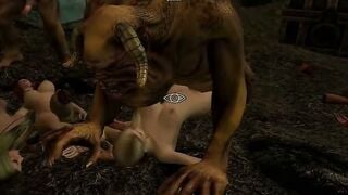 3D Cave Guro: Rough Monster Fucking in Dark Dungeon
