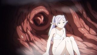 A Short Detour: Frieren takes raw tentacle DP & x-ray creampie inside the den