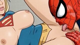 Spiderman Deepthroats Supergirl Cartoon Sex