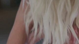 Petite Blonde Sucks Cock And Swallows Cum In Amateur Harem Scene