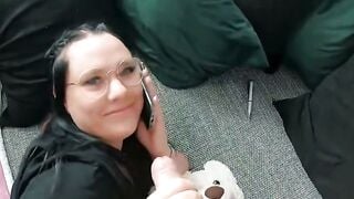 Abigail Mac Sucks Cock While Talking to Friend on Phone