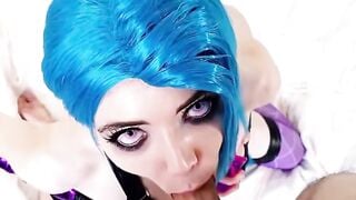 Blue Hair Jinx Sucks Cock Tight & Wet