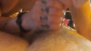 Skinny Tattooed Escort Sucks Cock Then Gets Cum On Tits POV