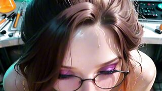 Smart beauty warms sterile room as your hands explore her science curves