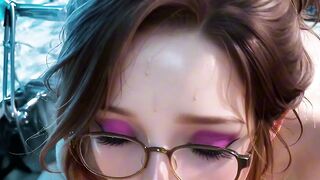 Smart beauty warms sterile room as your hands explore her science curves