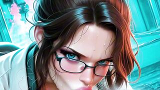 Smart beauty warms sterile room as your hands explore her science curves