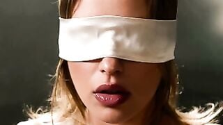 Anna Claire Clouds Blindfolded Deepthroat DP Threesome with Two Cocks