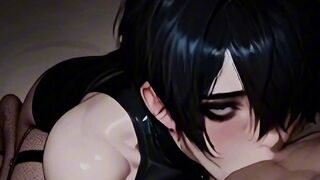 Pretty anime gothic twink gets fucked hard and raw till his ass is oozing