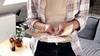 Stepsister Sucks Cock For Cash: Rough Teen Cum Swallow POV